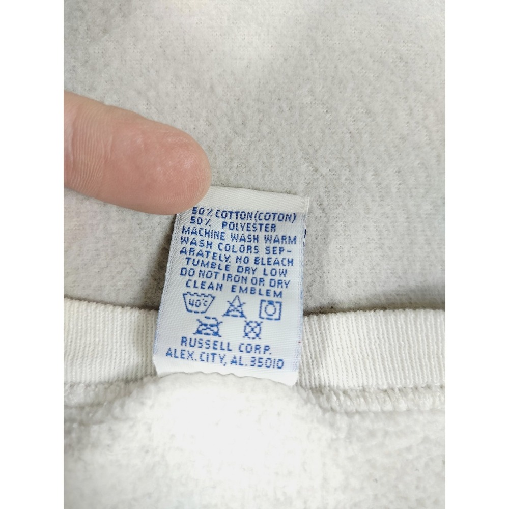 Vintage Russell‎ Athletic Blank Sweatshirt Mens Large White Crewneck Streetwear - Picture 4 of 9
